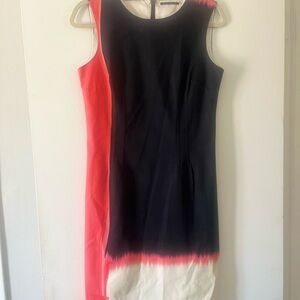 Elie Tahari Black and Red Midi Dress